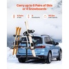 image:imageVEVOR Folding Hitch Mounted Ski amp Snowboard Rack Fits 2Inch Receiver Carries up to 6 Pairs of Skis or 4 Snowboards Adjustable HitchMounted Rack for Car with Key Lock Security Strap Tilt AccessRear Rack Fold4