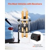 image:imageVEVOR Folding Hitch Mounted Ski amp Snowboard Rack Fits 2Inch Receiver Carries up to 6 Pairs of Skis or 4 Snowboards Adjustable HitchMounted Rack for Car with Key Lock Security Strap Tilt AccessRear Rack Fold4