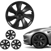 image:imageVEVOR Hubcaps Wheel Covers for 20172023 Tesla Model 3 18 Inch Set of 4 Wheel Rim Cover Hubcaps OEM Style Replacement R18 Size Snap On Car Hub Caps Premium 10Spoke ABS Tire Rim Caps Matte BlackMatte Black
