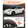 image:imageVEVOR Hubcaps Wheel Covers for 20172023 Tesla Model 3 18 Inch Set of 4 Wheel Rim Cover Hubcaps OEM Style Replacement R18 Size Snap On Car Hub Caps Premium 10Spoke ABS Tire Rim Caps Matte BlackMatte Black