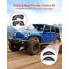 image:imageVEVOR Inner Fender Liner Front amp Rear Fender Liner Compatible with 20072018 Jeeps JKJKU 24 Doors Steel Mud Guards Bolton Style Fenders Flare Wheel Well Cover Fenders Flare Liners BlackFront B