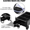 image:imageVEVOR Low Profile Oil Drain Pan 17 Gal Capacity Rolling Oil Drain Pan with 110V HighFlow Electric Pump 72 ft Hose amp T Folding Handle Leakproof amp Corrosionresistant Fit for Trucks ATVs BlackHerringbone