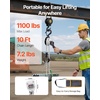 image:imageVEVOR Manual Lever Chain Hoist 12T 1100LBS Capacity Heavy Duty Come Along 10FT Lift G80 Alloy Steel Chain with Dual Pawl Mechanical Brake360Rotating Hooks for Warehouse Construction Garage1100lbs 10FT