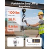 image:imageVEVOR Manual Lever Chain Hoist 12T 1100LBS Capacity Heavy Duty Come Along 10FT Lift G80 Alloy Steel Chain with Dual Pawl Mechanical Brake360Rotating Hooks for Warehouse Construction Garage1100lbs 20ft