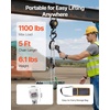 image:imageVEVOR Manual Lever Chain Hoist 12T 1100LBS Capacity Heavy Duty Come Along 10FT Lift G80 Alloy Steel Chain with Dual Pawl Mechanical Brake360Rotating Hooks for Warehouse Construction Garage1100lbs 5ft