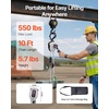image:imageVEVOR Manual Lever Chain Hoist 14T 550LBS Capacity Heavy Duty Come Along 10FT Lift G80 Alloy Steel Chain with Dual Pawl Mechanical Brake360Rotating Hooks for Warehouse Construction Garage550LBS 10FT