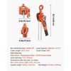 image:imageVEVOR Manual Lever Chain Hoist 34T 1650LBS Capacity Heavy Duty Come Along 20FT Lift G80 Alloy Steel Chain with Dual Pawl Mechanical Brake360Rotating Hooks for Warehouse Construction GarageOrange