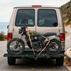 image:imageVEVOR Motorcycle Carrier 500 lbs Capacity Heavy Duty Steel Hitch Mount Rack with 47in Ramp Ratchet Straps amp Stabilizer Scooter Dirt Bike Trailer Hauler for Car Truck with 2Inch Hitch ReceiverUpgrade Version