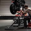 image:imageVEVOR Motorcycle Lift Table 1500lbs Weight Capacity Pneumatic Motorcycle Jack 8631 in Height Range Heavy Duty Bike Repair Stand with Removable Workbench Repair Platform for ATVs Dirt Bike