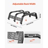 image:imageVEVOR Overland Truck Bed Rack 492679 in Width Adjustable Overland Bed Cargo Rack with Sidebar 900 lbs Static Capacity Heavy Duty Steel for MidSize Trucks Compatible with TacomaGladiator JTfor Bed Track