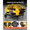 image:imageVEVOR Rolling Shop Stool with Wheels 197256 Adjustable Height 360 Swivel 330 lbs Capacity Garage Work Mechanic Stool with Backrest Tool Tray Storage Padded Seat Shop Chair BlackYellowYellow