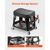 image:imageVEVOR Rolling Shop Stool with Wheels 197256 Adjustable Height 360 Swivel 330 lbs Capacity Garage Work Mechanic Stool with Backrest Tool Tray Storage Padded Seat Shop Chair BlackYellowBlack
