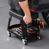 image:imageVEVOR Rolling Shop Stool with Wheels 197256 Adjustable Height 360 Swivel 330 lbs Capacity Garage Work Mechanic Stool with Backrest Tool Tray Storage Padded Seat Shop Chair BlackYellowBlack