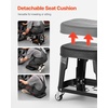 image:imageVEVOR Rolling Shop Stool with Wheels 197256 Adjustable Height 360 Swivel 330 lbs Capacity Garage Work Mechanic Stool with Backrest Tool Tray Storage Padded Seat Shop Chair BlackYellowBlack