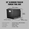 image:imageVEVOR Trailer Tongue Box Heavy Duty Trailer Tongue Tool Box Storage Organizer with Lock amp Keys Utility Tool Chest for Pickup Truck Bed RV SUV OffRoad Vehicle Steel 49 x 139 x 18539 Black