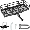 image:imageVEVOR 70 x 30 x 6 Hitch Cargo Carrier 500 lbs Capacity with Nighttime Reflective Reminder Folding Hitch Mount Cargo Carrier Basket with Hitch Lock for 2 Receiver Fit for SUVs60 x 24 x 14