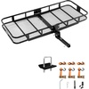 image:imageVEVOR 70 x 30 x 6 Hitch Cargo Carrier 500 lbs Capacity with Nighttime Reflective Reminder Folding Hitch Mount Cargo Carrier Basket with Hitch Lock for 2 Receiver Fit for SUVs70 x 30 x 6