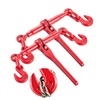 image:imageVEVOR 9215LBS 38  12 Ratchet Binders 9215 LBS Secure Working Load G70 Hooks and Adjustable Length for Grade 7080 Chains Tie Down Hauling Towing 2Pack Red2P