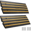image:imageVEVOR Car Driveway Rubber Curb Ramp 33069 lbs Load Capacity 26 inch Rise Curbside Bridge Ramp with Yellow Reflective Strips Suitable for Loading Dock Warehouse Garage Sidewalk 3 Pack2Pack4FTlong