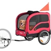 image:imageVEVOR Dog Bike Trailer Supports up to 100 lbs Pet Cart Bicycle Carrier Easy Folding Frame with Quick Release Wheels Universal Bicycle Coupler Reflectors Flag Collapsible to StoreRedBlack