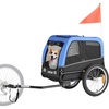 image:imageVEVOR Dog Bike Trailer Supports up to 66 lbs Pet Cart Bicycle Carrier for Small amp Medium Dogs Easy Folding Frame with Quick Release Wheel Universal Bicycle Coupler Reflector Flag Internal LeashBlueBlack