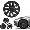 image:imageVEVOR Hubcaps Wheel Covers for 20172023 Tesla Model 3 18 Inch Set of 4 Wheel Rim Cover Hubcaps OEM Style Replacement R18 Size Snap On Car Hub Caps Premium 10Spoke ABS Tire Rim Caps Matte BlackMatte Black