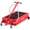 image:imageVEVOR Low Profile Oil Drain Pan 20 Gallon Capacity Rolling Oil Drain Pan with Manual Pump 72 ft Hose amp T Folding Handle LeakProof amp CorrosionResistant Fit for Cars SUVs Trucks ATVs Red4921 x 2362 x 2598 in