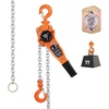 image:imageVEVOR Manual Lever Chain Hoist 34T 1650LBS Capacity Heavy Duty Come Along 20FT Lift G80 Alloy Steel Chain with Dual Pawl Mechanical Brake360Rotating Hooks for Warehouse Construction GarageBlack  Silver  Orange