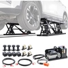 image:imageVEVOR Portable Car Lift 9000 lbs Capacity Heavy Duty Steel Truck Lift with 28 Max Height 120V Power Unit Wheels 4 Rubber Pads amp 4 Lifting Columns for Cars SUVs Trucks Home Garage or Shop Use9000LBSUpgrade Electrohydraulic