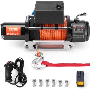 image:imageVEVOR 13500 lb Electric Truck Winch 12V DC 38 in x 80 ft Synthetic Rope Aluminum Fairlead Wireless amp Wired Remote Control 13500 lbs IP55 Waterproof Towing for Off Road Jeep SUV Boat10000 LBS