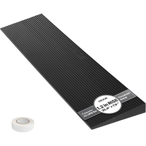 image:imageVEVOR 16 Rise Cuttable Threshold Ramp for Doorways 354 Wide Natural Rubber Wheelchair Ramp NonSlip Solid Rubber Ramp with DoubleSided Tape for DoorwaysDrivewaysBathroomSmooth Tile12 Rise