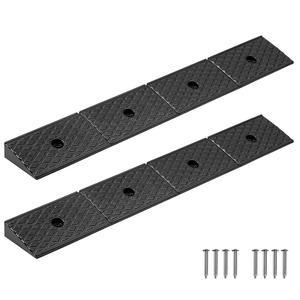 image:imageVEVOR 2 Pack Rubber Curb Ramp 33069 lbs Load Capacity 2 Inches Rise Height Heavy Duty Rubber Threshold Ramp with Drainage Tank for Strollers Motorcycles Cars Lawn Mowers amp Trailers385 x 59 x 2 in