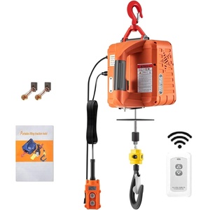 image:imageVEVOR 3in1 Electric Hoist Winch 1100lbs 1500W Portable Power Winch Crane 110V120V 229 ft Lifting Height 13 ftmin with Manual Wired and Wireless Remote Control Overload ProtectionOrange