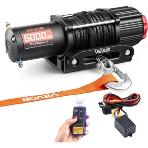 image:imageVEVOR 6000 lbs Electric Winch 12V DC ATVUTV Winch with 024 in x 492 ft Synthetic Rope Wireless amp Wired Remote Control IP55 Waterproof with Fairlead Mount Plate for Towing ATV UTV OffRoad6000lbs