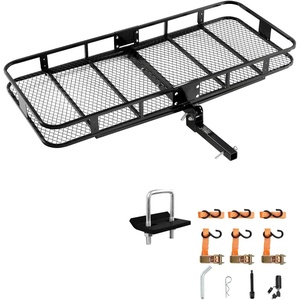 image:imageVEVOR 70 x 30 x 6 Hitch Cargo Carrier 500 lbs Capacity with Nighttime Reflective Reminder Folding Hitch Mount Cargo Carrier Basket with Hitch Lock for 2 Receiver Fit for SUVs70 x 30 x 6