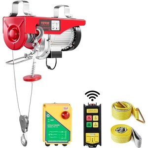 image:imageVEVOR 880lbs Electric Hoist with Wireless Remote Control 110v Electric Hoist with Remote Control 40ft20ft Lifting Height Motor for Garage Warehouse Factory880LBS