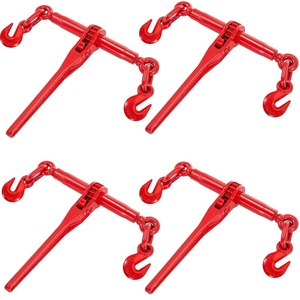 image:imageVEVOR 9215LBS 38  12 Ratchet Binders 9215 LBS Secure Working Load G70 Hooks and Adjustable Length for Grade 7080 Chains Tie Down Hauling Towing 2Pack Red4P