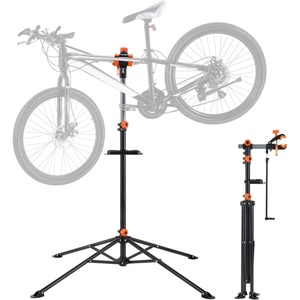 image:imageVEVOR Bike Repair Stand 4Leg Steel Bicycle Repair Stand 425748 Adjustable Height Bike Maintenance Work Stand with Magnetic Tool Tray Foldable Bike Service Stand for Home Shop Max 80 Pounds80 LBS