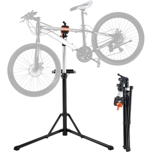 image:imageVEVOR Bike Repair Stand 4Leg Steel Bicycle Repair Stand 425748 Adjustable Height Bike Maintenance Work Stand with Magnetic Tool Tray Foldable Bike Service Stand for Home Shop Max 80 Pounds66 LBS