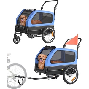 image:imageVEVOR Dog Bike Trailer Supports up to 88 lbs 2in1 Pet Stroller Cart Bicycle Carrier for Small amp Large Dogs Easy Folding Frame with Quick Release Wheel Universal Bicycle Coupler Internal Leash