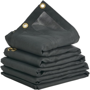 image:imageVEVOR Dump Truck Mesh Tarp 7 x 14 ft PVC Coated Black Heavy Duty Cover with 55 18oz Double Pocket Brass Grommets Reinforced Double Needle Stitch Webbing Fits Manual or Electric Dump Truck System75 x 18