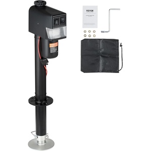 image:imageVEVOR Electric Trailer Jack 7500 lbs Capacity Electric Power Tongue Jack with Waterproof Protective Cover amp LED Light for Travel Trailer Camper RV 9843385 in Lift 12V DC with Wiring Black3500 lbs