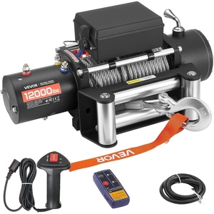 image:imageVEVOR Electric Winch 13500 lbs Load Capacity 12V DC Truck Winch with 38 in x 80 ft Steel Rope Wireless amp Wired Remote Control IP55 Waterproof for Towing SUV Jeep Trailer Boat OffRoad Vehicle12000 lbs