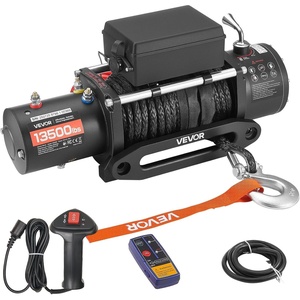 image:imageVEVOR Electric Winch 13500 lbs Load Capacity 12V DC Truck Winch with 38 in x 85 ft Synthetic Rope Wireless amp Wired Remote Control IP55 Waterproof for Towing OffRoad SUV Jeep Trailer Boat
