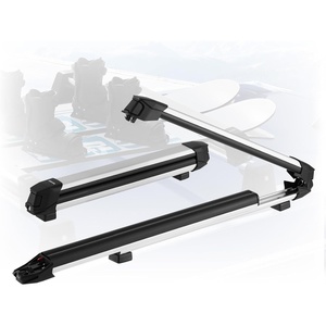 image:imageVEVOR Folding Hitch Mounted Ski amp Snowboard Rack Fits 2Inch Receiver Carries up to 6 Pairs of Skis or 4 Snowboards Adjustable HitchMounted Rack for Car with Key Lock Security Strap Tilt AccessRoof Rack TStyle  Rails