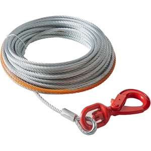image:imageVEVOR Galvanized Steel Winch Cable 38 Inch x 75 Feet 15200 lbs Breaking Strength Wire Winch Rope with Swivel Hook Towing Cable Heavy Duty Universal Fit for SUV Large OffRoad Vehicle Truck75 ft