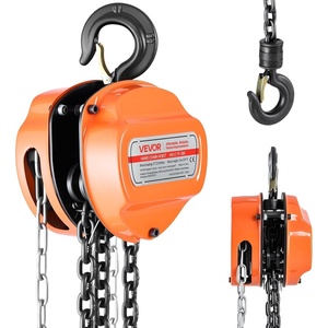 image:imageVEVOR Hand Chain Hoist 2 Ton 4400 lbs Capacity Manual Chain Block with Upgrade G80 Galvanized Chain 20 ft Lifting Height Heavy Duty Pulley Hoist for Garage Warehouse Automotive Machinery OrangeOrange