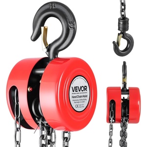 image:imageVEVOR Hand Chain Hoist 2 Ton 4400 lbs Capacity Manual Chain Block with Upgrade G80 Galvanized Chain 20 ft Lifting Height Heavy Duty Pulley Hoist for Garage Warehouse Automotive Machinery OrangeRed