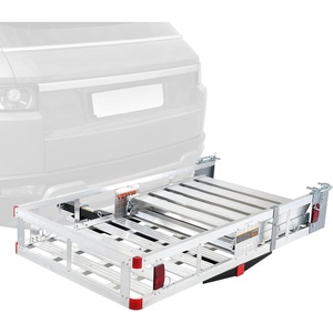 image:imageVEVOR Hitch Mount Cargo Carrier 500LBS Mobility Scooter Carrier with Folding Ramp Aluminum Trailer Hitch Rack Basket amp Stabilizer Strap Fits 2 Hitch Receiver for Truck SUV Car 4803 x 2787