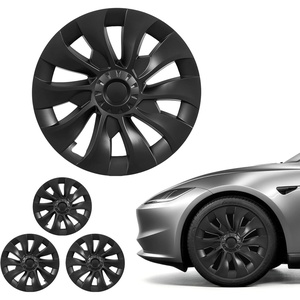image:imageVEVOR Hubcaps Wheel Covers for 20172023 Tesla Model 3 18 Inch Set of 4 Wheel Rim Cover Hubcaps OEM Style Replacement R18 Size Snap On Car Hub Caps Premium 10Spoke ABS Tire Rim Caps Matte BlackMatte Black